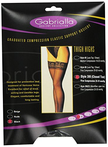 Image of GABRIALLA Graduated Microfiber Compression Thigh High Stockings (25-35 mmHg) H-306 2 Pack