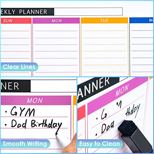Small Weekly Dry Erase Board For Wall, Arcobis 12" X 16" Magnetic Calendar Whiteboard, Hanging Double-Sided White Board For Planning, Memo, To Do List, Drawing, School, Home, Office #TOP4