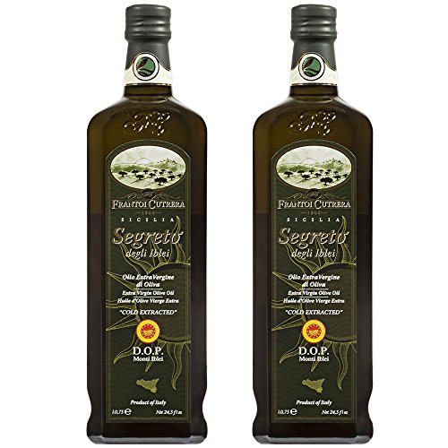 Frantoi Cutrera Segreto Degli Iblei Cold Extracted Extra Virgin Olive Oil D.O.P - Product of Italy, 24.5fl.oz (2 pack)