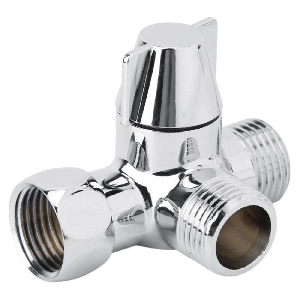 G1/2 "Conector de Ducha de Tres vías Adaptador en Forma de T Válvula desviadora de Agua Ajustable Inodoro Bidet Separador de Agua Grifo Divisor,H Good