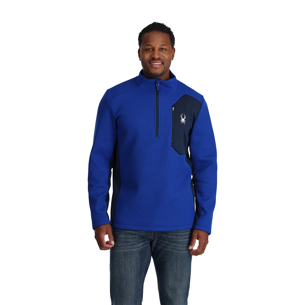 Spyder Men's Bandit 1/2 Zip Fleece Jacket, Electric Blue, XXL