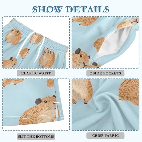 senya Boys Athletic Short Cute Capybara Blue A Soft Pants Summer Shorts Bottoms with Pocket2