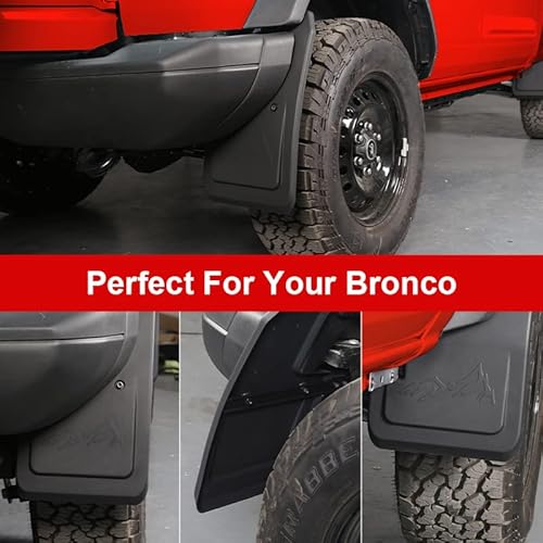 Zonfant Mud Flaps For Ford Bronco, Wheel Lip Molding Front & Rear Splash Guards For Ford Bronco Accessories 2/4 Doors 2021 2022, Not Need To Drill Holes(4Pcs) #TOP3