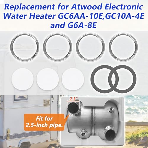Image of RV 96010 Water Heater Ring and Gasket Kit Replacement for Atwood Electronic Water Heater GC6AA-10E,GC10A-4E,G6A-8E Tank