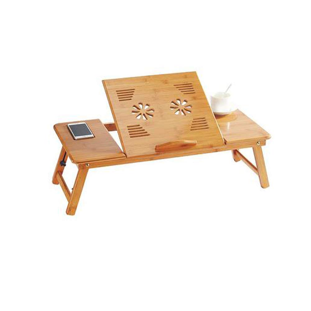 Support ordinateur portable bambou pliable REYG table de bureau et lit