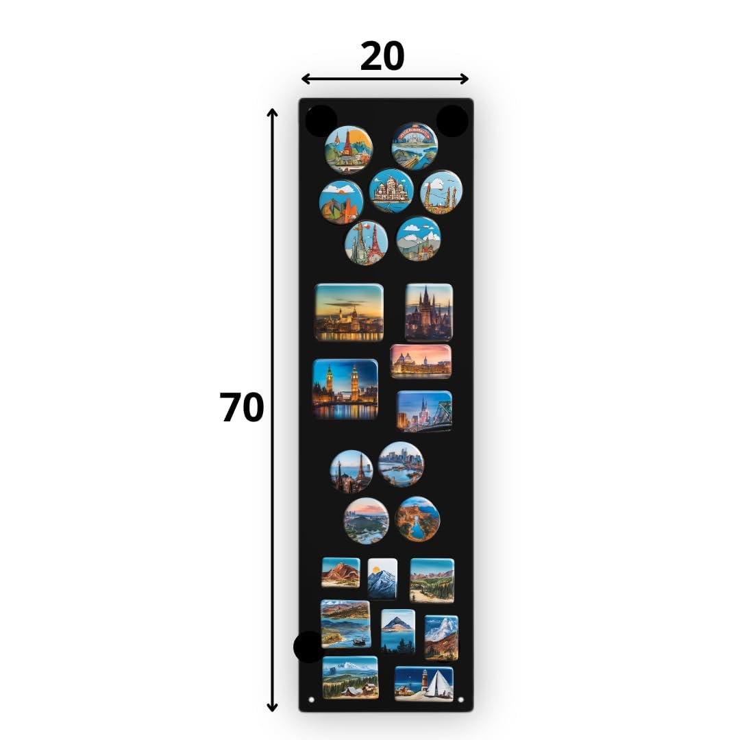 Magnettafel - Magnetische Pinnwand 70x20 cm aus Stahl, ideal für Magnete und Notizen, magnetisches Whiteboard, beschreibbare Tafel mit Kreidemarkern, inkl. Montageset - Schwarz