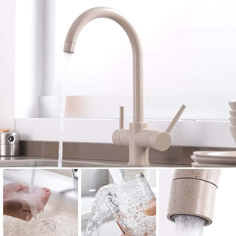 Rubinetto Cucina 3 Vie per Sistemi Osmosi a Avena, Doppia Uscita a Osmosi Rubinetti per Lavelli da Cucina Inversa Rotazione 360, Miscelatore Lavello per Acqua Potabile