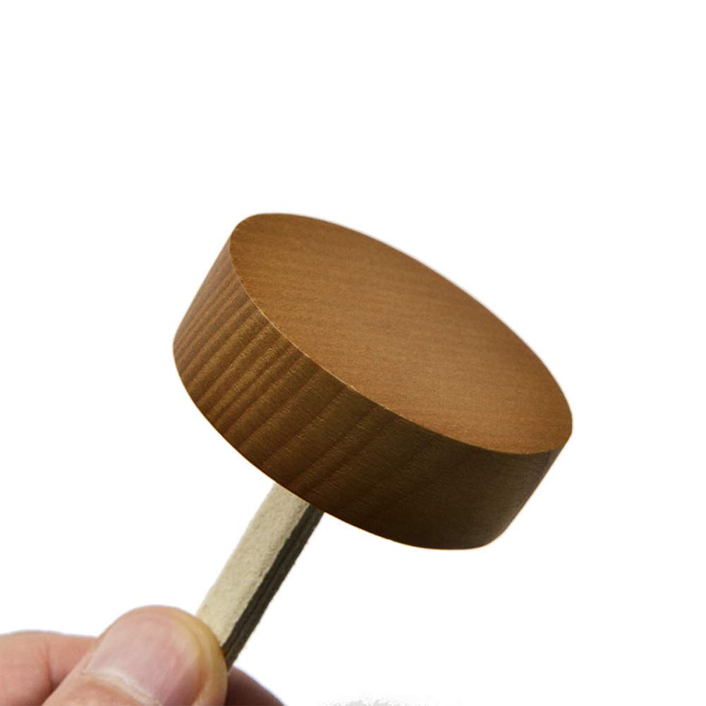Juego de 2 expositores de Pendientes de Madera Maciza con Base Redonda para organizar Joyas (Color Beige)