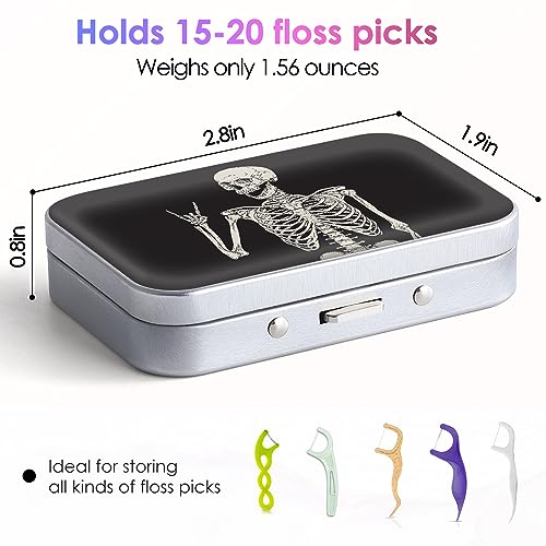 Image of Portable Dental Floss Case - Easy to Store Floss Picks, Perfect for Travel, Hotels, Dinners, Appointments, Human Skeleton, 1 Foot (Pack of 1), Pouch