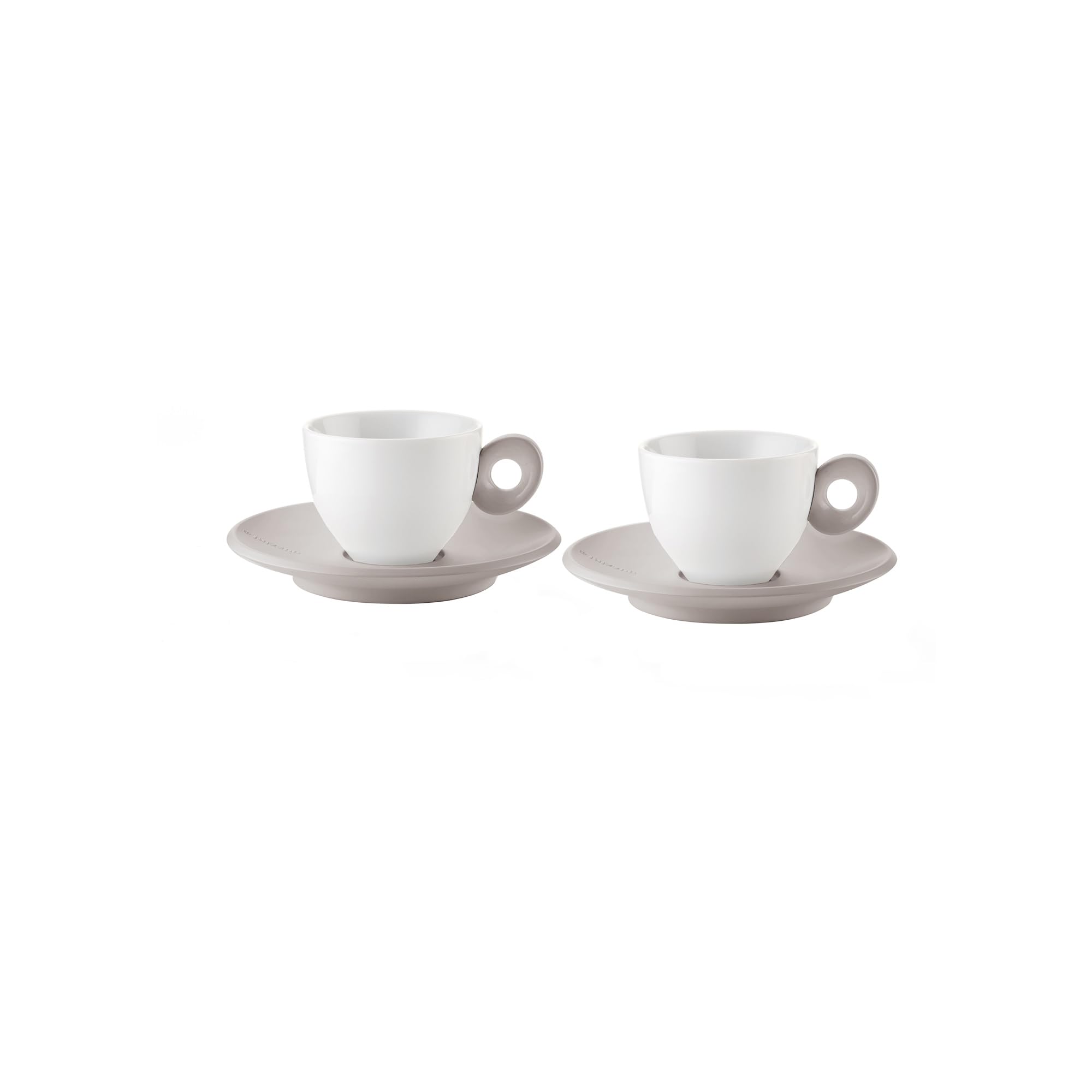 Guzzini - Everyday Set of 2 Espresso Cups with Saucers - Taupe - 081700158