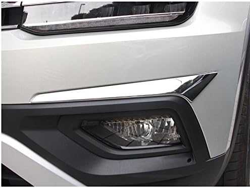 2PCS Chrome Front Fog lamp Lamp eyebrow Cover Decorate Trim For VW Atlas 2018 2019 2020