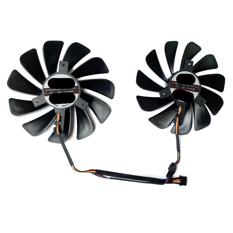 QKFTCSDW 95MM 2PCS FDC10U12S9-C 4PIN GPU Cooler Graphics RX5500 RX 5600 5700 XT Raw II Graphic Cards Fans(FDC10U12S9-C)