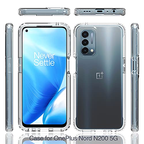 Dzxouui For Oneplus Nord N200 5G Case With 2 Pack Screen Protector, One Plus Nord N200 Case, Crystal Shockproof Bumper Hybrid Clear Tpu Protection Cover Phone Case For Oneplus Nord N200 5G(Clear) #TOP1