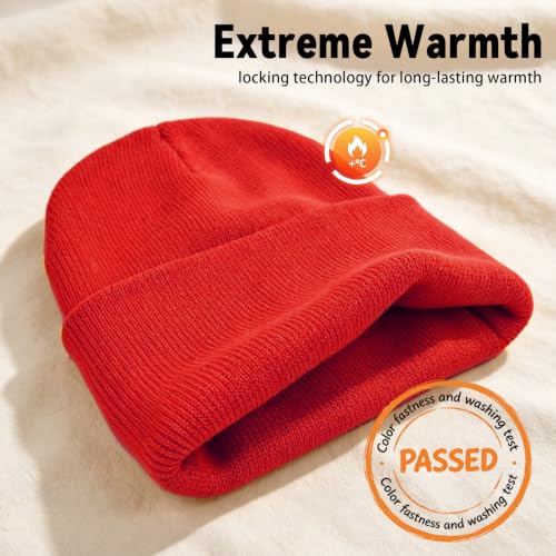 Image of ZOORON Beanie for Women Men Ski Watch Cap Cuffed Plain Skull Knit Hat Soft Fisherman Winter Hat