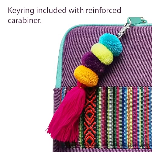 WONDEE Vam Vam Funda Portátil 14" Pulgadas de Tela Bordada Estilo Étnico y Original Tirador Llavero - Maletín/Funda Ordenador Portátil hasta 14" Compatible con Macbook Air, Acolchada y Reforzada - imagen 4