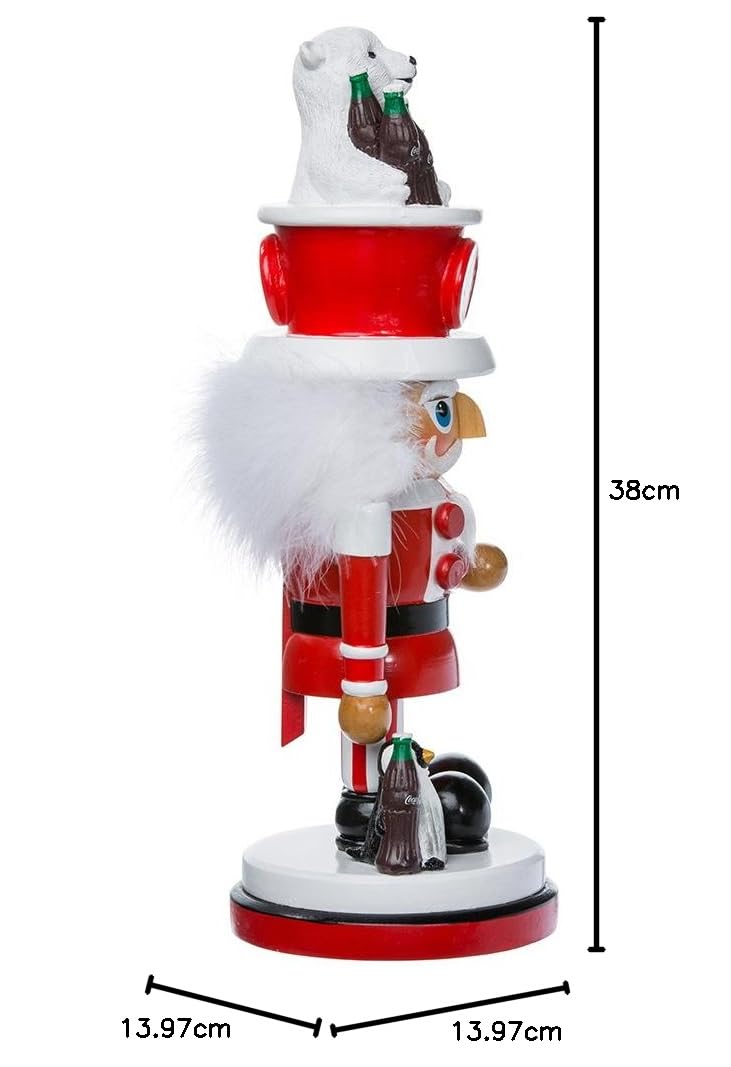 Kurt Adler 15-Inch Coca-Cola Hollywood Nutcracker – Polar Bear Hat & Penguin (Festive Holiday Decor)