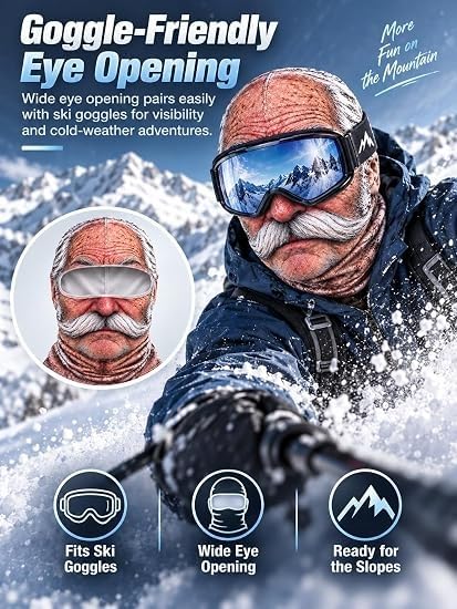 Old Man Ski Mask Funny Realistic Face - Ski Mask 3D Print Windproof - image 4