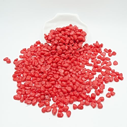 Image of Red Pebbles for Crafts, 0.9 Pound Natural Polished Aquarium Gravel, Decorative Pebbles for Indoor Plants, Turtle Tank, Vase, Succulents Cactus, Garden Landscaping