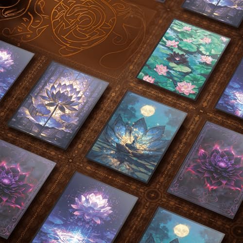 Image of MTG Card Sleeves - Lorwyn Lotus - Ultra Clear Front & Matte Finish Back, 100 Count Standard Size Matte Art Sleeve for Magic The Gathering