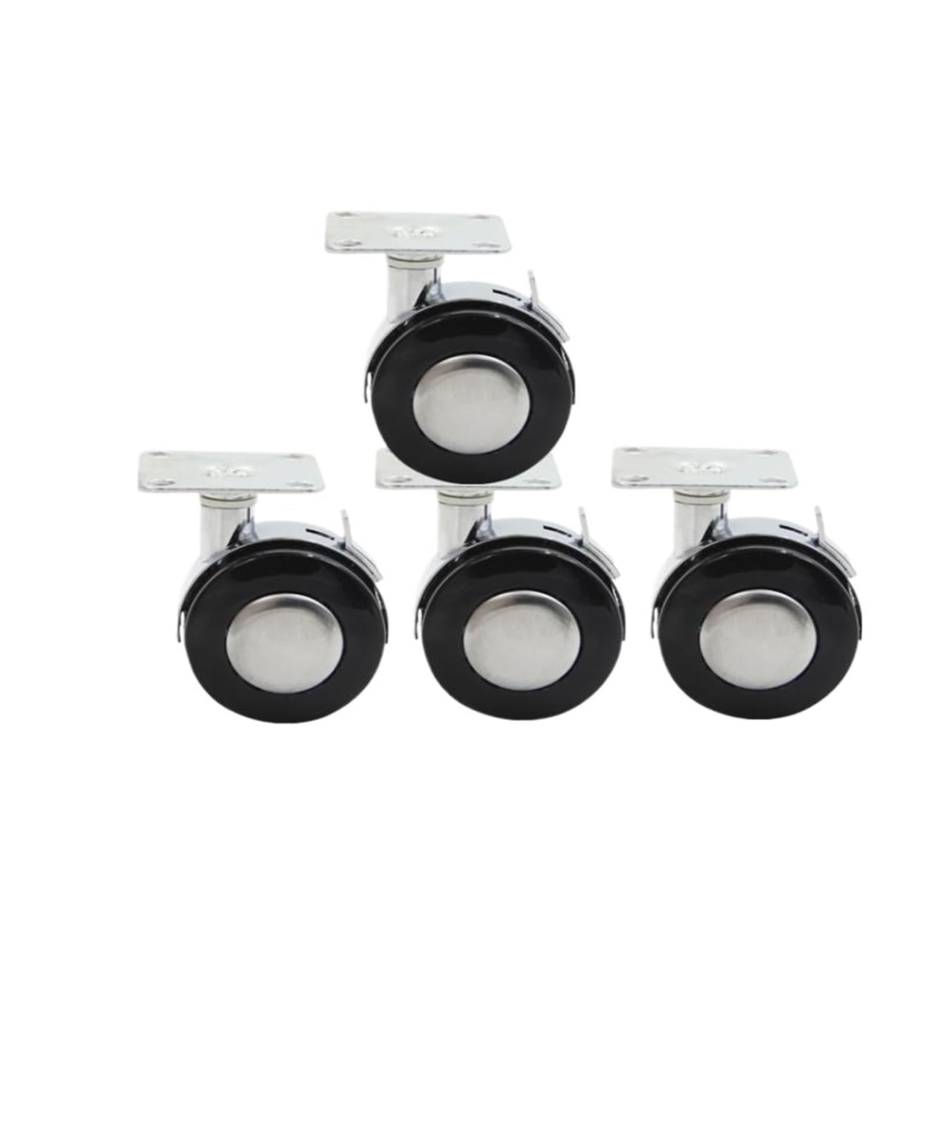 (Pack of 4) 2-inch Cabinet casters Coffee Table Pulley with Brake Universal Wheel Computer Flat Alloy