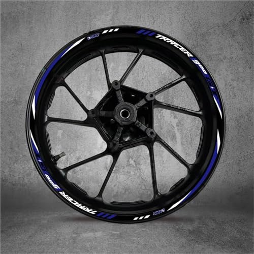 Felgen Aufkleber Reflektierende Felgenaufkleber Für Yamaha TRACER900GT Tracer 900GT 900 GT – Komplettes Set Für Die Felgen Und Radnaben Motorrad Dekor Felgenaufkleber(Farbe 1)