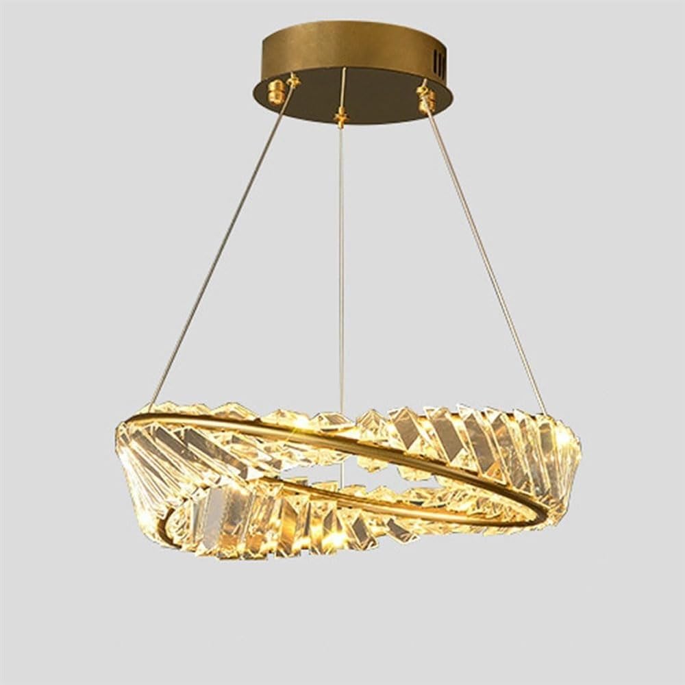 KXEcoLife YYQBY Led Light Luxury Crystal Chandelier, Simple Circle lamp, Creative for Living Room Master Bedroom Dining Lamps and Lanterns (Color : 40cm)