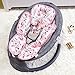 SWESEN Infant Car Seat Insert with 3 Strap Covers Set, Reversible Newborn Baby Car Seat Head Body Support for Girl, Soft 3 in 1 Baby Car Seat Cushion for Strollers, Bouncers, Swing, Pink Floral