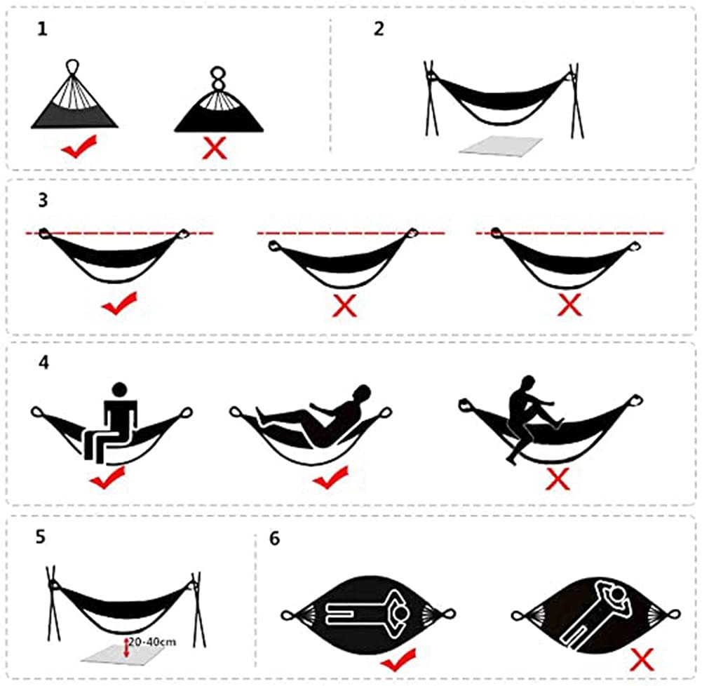 Hamac portable, hamac de camping 190 x 80 cm, hamac en toile épaisse avec sac de voyage compact, parfait for l'intérieur/extérieur, la terrasse, la cour, les voyages, la plage, l'arrière-cour, etc. Ca