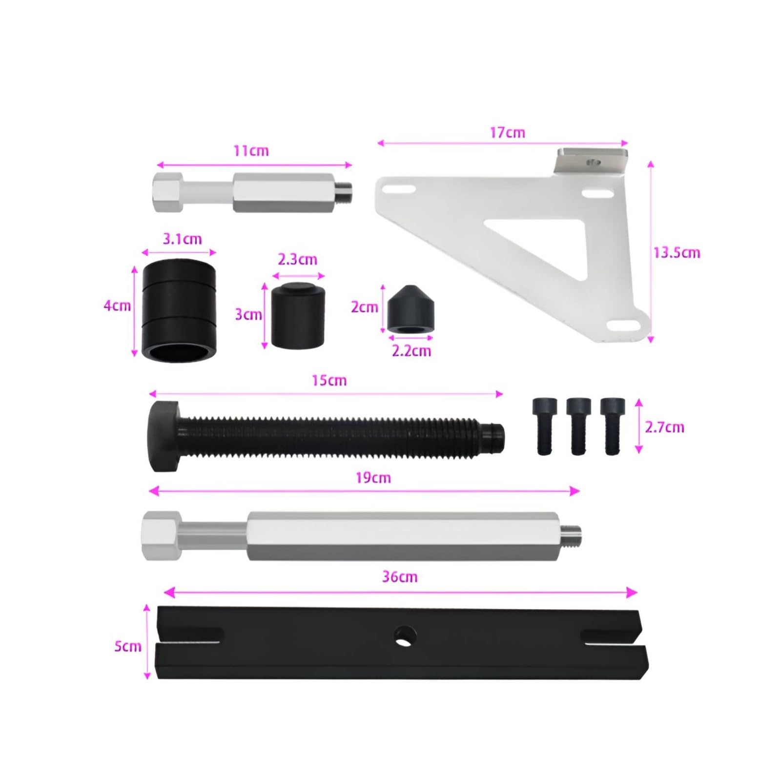 Qianly Kit de Transmisiones Herramienta Twinclutch Juego Automotriz Set Profesional con Barra Varilla Adaptadores y Estuche Moldeado de Acero Cromo Adecuado