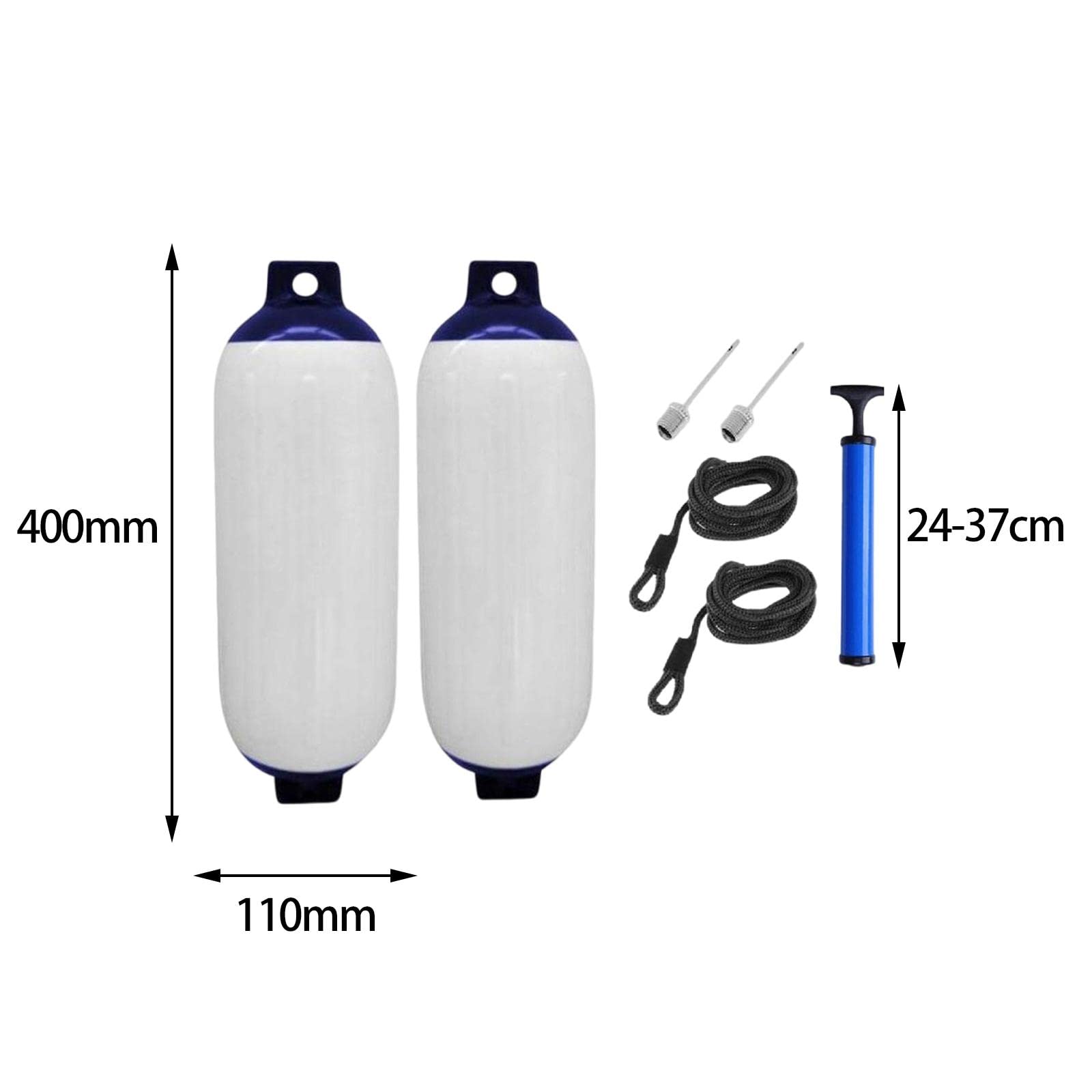 2 Piezas Defensas para Barco Inflable Accesorio Náutico con Cuerda Ojales Reforzados Material PVC Funcionalidad Antigolpes Adecuado para Pesca