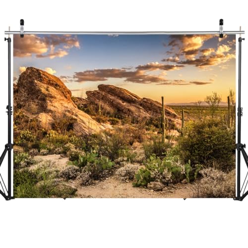 SJOLOON Desert Backdrop Joshua Tree National Park Backdrop Natural Scenery Cactus Backdrop for Camping Theme Party Decoration 12684 (7x5FT)