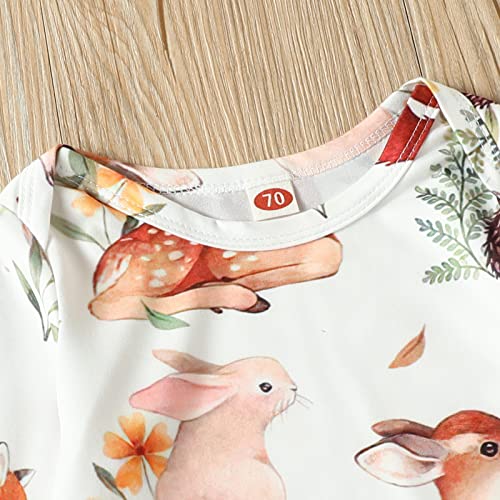 Image of AMAWMW Newborn Baby Boys Girls Cartoon Sleeper Gown Long Sleeve Mountain Nightgown Hat Outfits