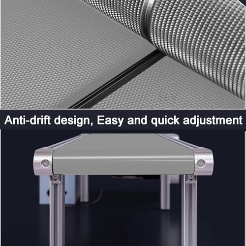 Convoyeur à bande plate en alliage d'aluminium à vitesse réglable 18 x 60 cm pour petite chaîne de montage et emballage Machine de convoyeur de bureau en PVC efficace 18 x 80 cm - Solution de