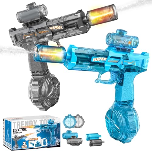 Pistola de Agua Eléctrica,Electric Water Gun con Efectos de Fogonazo y Retroceso,Potente Electric Water Gun,Juguetes de AGU para Adultos y Niños para Piscinas,Playas,Summer Pool,Party Toys