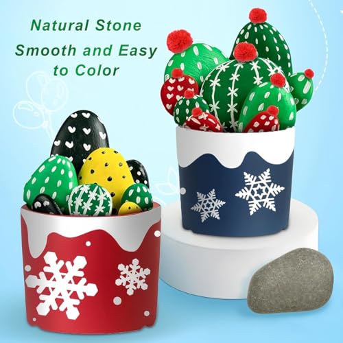 Jicyor 25 Stück Steine Zum Bemalen 5cm - Weiße Malsteine Für Garten Deko & Basteln - Flache Steine Für Kinder & Künstler