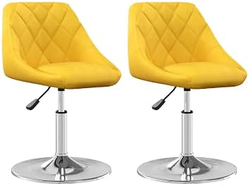 vidaXL Sillas de Comedor giratorias 2 uds Terciopelo Amarillo Mostaza