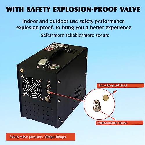 Image of PCP Air Compressor 4500Psi /30Mpa Water /Oil Free Air Pump Rifle /Pistol Paintball Cans Powered 12V DC /110V AC For Home Use With Power Converter And Oil-moisture Filter Easy Carry