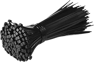 OFWAX Juego de 100 bridas de nailon de plástico con autobloqueo, color negro, 5 x 300, anillos de sujeción de 3 x 200 mm, juego de cables de nailon (4 x 250 mm)