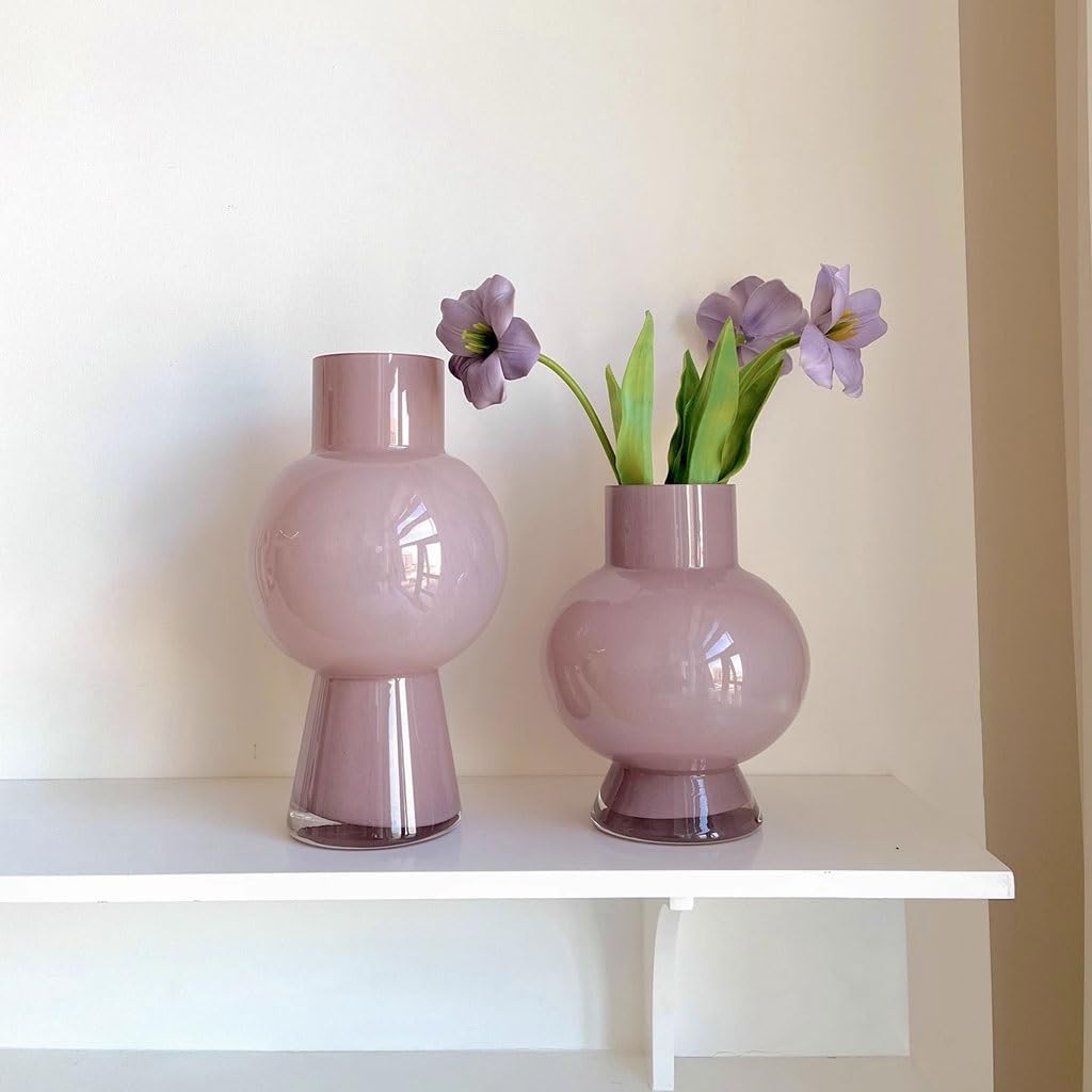 Dining Table Decor Simple Big Belly Hydroponic Flower Vase Living Room Entrance Glass Decoration Kitchen Decor(B)