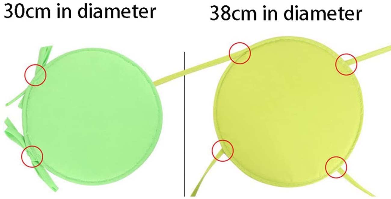 Set 6 Cuscini Rotondi Per Sedie - 38x38cm, Con Lacci, Lavabili, Per Interni Ed Esterni, Grigio Scuro - Foto 13