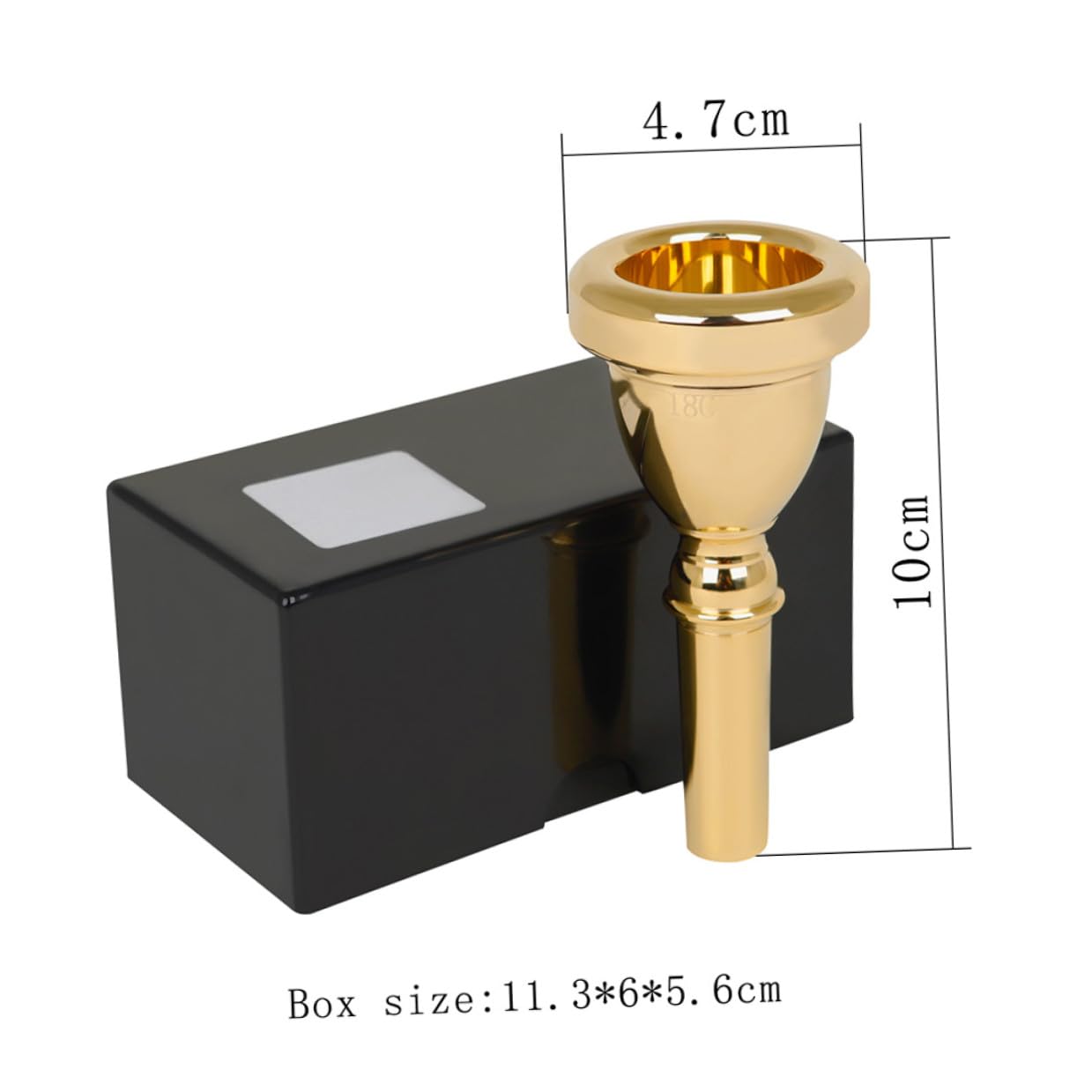 Tuba Mundstück für Blechblasinstrumente Gold Messing