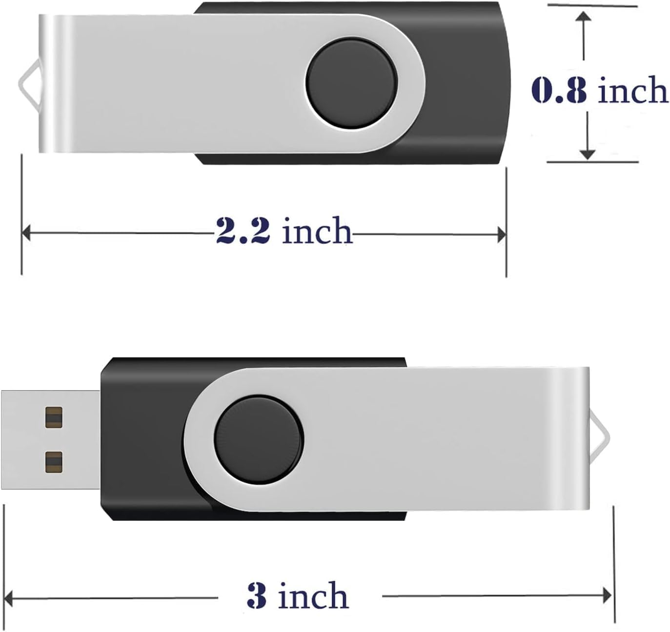 EASTBULL Lot de 20 clés USB 2.0 avec Cordon de Serrage Noir 2 Go