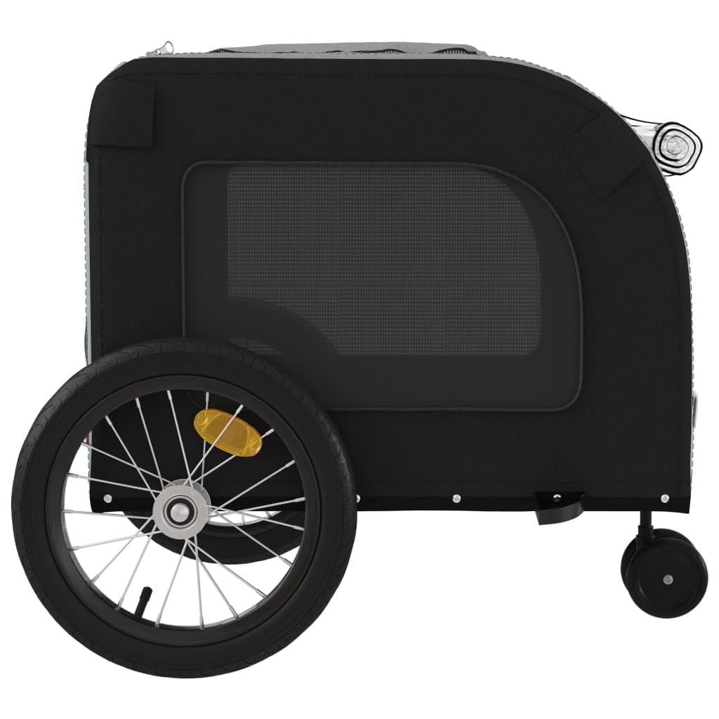 Homgoday Remolque de bicicleta para animales negro y gris Oxford y hierro, mueble carro para perro, carro para bicicleta, carro para perros, transportín perro bicicleta modelo 93853