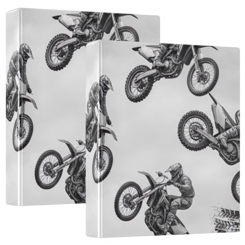 Classeur à anneaux en D moto tout-terrain, idéal pour organiser les cours du collège