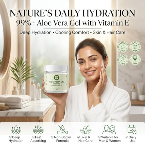 Image of PURE Aloe Vera Gel with Vitamin E for Face, Body, Hair & Skin, 450g