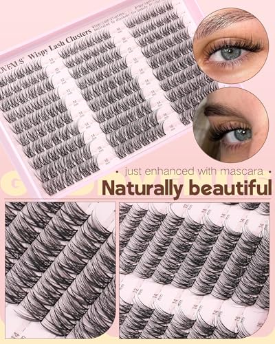Image of Wispy Lash Clusters Kit Mascara-like Natural Eyelash Clusters Lashes Cluster Eyelash Extensions Kit 10-16mm False Eyelashes Individual Lashes C Curl Lash Extension Kit For DIY