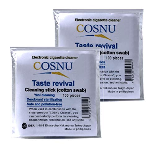 COSnu The Cotton Swab Exclusive for iQOS, COSnu Cleaning Sticks 100 pcs ×2 Bags Total 200 pcs Cotton Swab