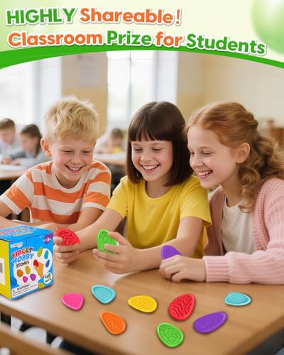 Fidget Toys Sensory Stone for Kids: 48 Pack Textured Worry Stones - Bulk Fidgets for Classroom Prizes Gooide Bag Stuffers - ADHD Tools for Autism Kids Calming - Gifts Christmas Stocking Stuffers - Image 3