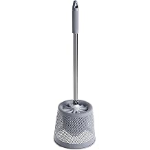 Toilet Bowl Brush Set with Non-Slip Long Handle Quick Drying Holder Soft Bristles Hollow Ventilated Drip Tray Ergonomic Design for Deep Cleaning Bathroom Toilet Brush