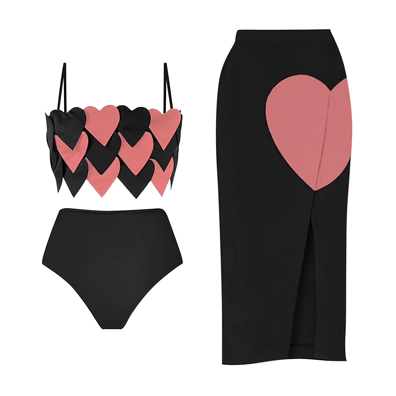 Costume Donna Due Pezzi Curvy Brasiliana Costume da Bagno Bikini a Tre Pezzi Sexy di Casual da Donna con pettorali Bagno Curvy Trikini Mare